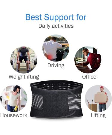 Stabilizing Lumbar Back Brace Support Belt with Adjustable Straps - Breathable Mesh for Sciatica Scoliosis & Herniated Disc (S/L/XL - Buy Online on GoSupps.com
