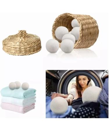 Glomora 6-Pack Wool Dryer Balls - Reusable Fabric Softener Made Of Natural Wool - Reduces Wrinkles and Drying Time - Ideal for Home Use - Buy Online on GoSupps.com