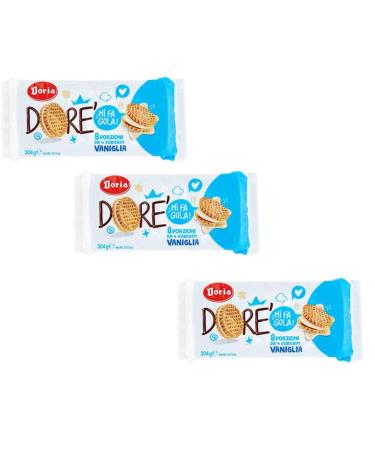 3 x Doria Dor vanilla biscuits 304 g 8 servings (4 biscuits) snack cookies bars