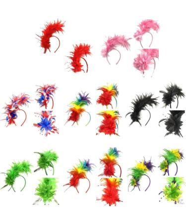 hgnxa Feather Headband Fascinator Headband Cosplay Hair Hoop 1920s Style Headpiece Vintage Feather Hair Accessory for Women Pink - Buy Online on GoSupps.com