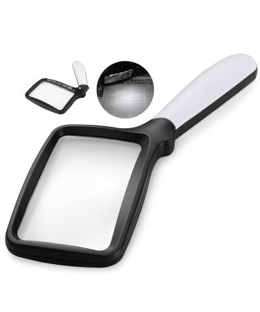 Magnifying Glass with Light, Folding Handheld 3X Large Rectangle Lighted Magnifier with Dimmable LED for Macular Degeneration Seniors Reading Newspaper, Books, Lighted Gift for Low Visions - Buy Online on GoSupps.com