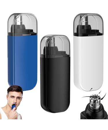 Criteriont.Cr01 Nose Trimmer Pikapipy Nose Hair Trimmer Pikapipy Nose Hair Removal for Men 2 In 1 Nasal Hair Cutter Portable Nose Hair Trimmer Ear and Nose Hair Trimmer for Men(Black+Blue+White)