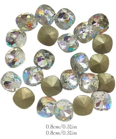 dijiusidy Nail Rhinestones Manicure Decorations Multiple-Shape Multi-color Glass DIY Decor Stickers Eye-catching Beauty Tools 8mmLarge Fang - Buy Online on GoSupps.com