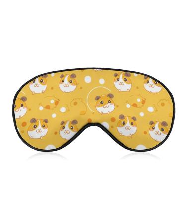 Guinea Pigs Hamster Cheese Soft Sleep Mask with Adjustable Strap Eye Masks Cover Blocks Light for Women Men