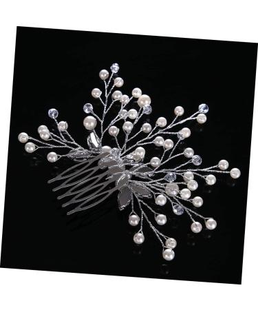 Beaupretty Hair Comb Tiara Bridal Headpiece Wedding Hair Combs Bride White Accessories Pearl Headdress Accessories - Buy Online on GoSupps.com