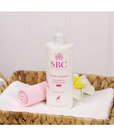 SBC Skincare Hydra-Collagen Replenishing Cream Cleanser with Skin Shammy 500ml Anti-Ageing Collagen Facial Cleanser Removes Make-Up Cleanses Hydrates - Buy Online on GoSupps.com