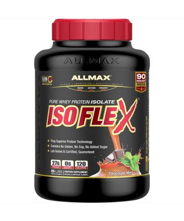 ALLMAX Nutrition Isoflex Pure Whey Protein Isolate (WPI Ion-Charged Particle Filtration) Chocolate Mint 5 lbs (2.27 kg)