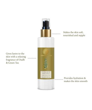 Buy Forest Essentials Ultra-Rich Body Milk Oudh & Green Tea 130ml - Nourishing Body Lotion for Glowing Skin | International Shipping Available - Buy Online on GoSupps.com
