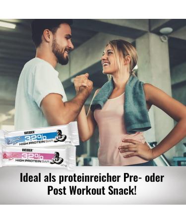 Weider 32% Protein Bar - Delicious Chocolate-Coated Energy Snack | High Protein Coconut Bars (12 x 60g) for Muscle Building - Buy Online on GoSupps.com