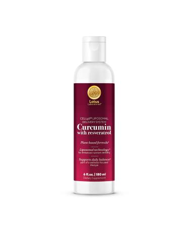 Liposomal Turmeric Curcumin with Resveratrol Liquid Formula with High Absorption 30 Servings Vegan Non-GMO Gluten-Free 6 fl oz (180 ml)
