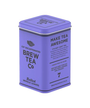 Brew Tea Co - Decaffeinated Tea - Ceylon Teabags in Classic Tin Caffeine Alternative - Fruity & Earthy - 25 Proper Tea Bags 25 Teabags + Tin