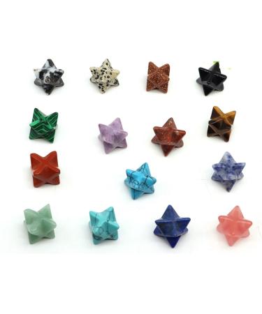1-40PC 13mm Merkaba Star Natural Stone Crystal for DIY Jewelry Gem Decoration Wholesale (Color : Mix Random Stones Size : 10 pcs) 10 pcs Mix Random Stones