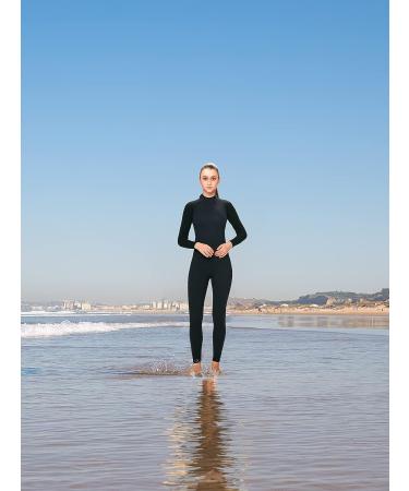 Flexel 3mm Women's & 2/3mm Men's Neoprene Wetsuit - Full Body for Surfing, Swimming, Snorkeling & Scuba Diving - Black, Medium - Buy Online on GoSupps.com