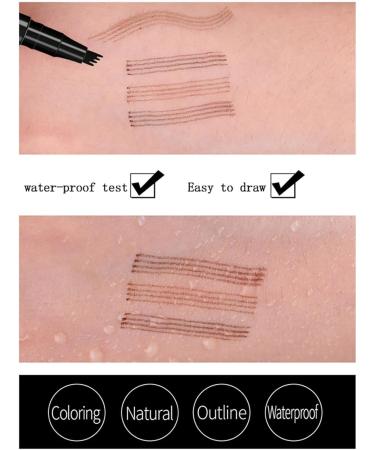 4 Points Eyebrow Pencil Eyebrow Pen Microblading liquid Eyebrow Pen Creates Lasting Make-Up Professional Natural Looking Eyebrows Daily Waterproof Eyebrow Pen Stays on 24H (Black) - Buy Online on GoSupps.com