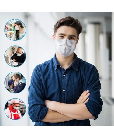 NU R 10pcs Multi Color 3 Ply Disposable Face Mask Mask with Filter Layer and Elastic Earloop Retail Sealed bags A-White - Buy Online on GoSupps.com