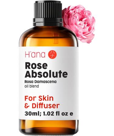 Hana Rose Essential Oils for Skin Use & Aromatherapy - 100% Pure Therapeutic Grade Rose Oil for face - Rose Oil Essential Oil for Diffuser, Skin, Face, Hair & Perfume (1 fl oz) Rose Absolute - Buy Online on GoSupps.com