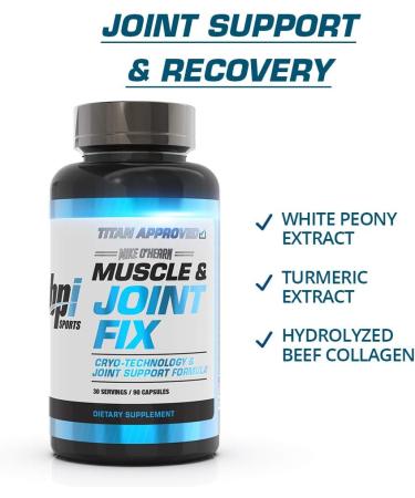BPI Sports Muscle & Joint Fix - Mike O Hearn Titan Series | Muscle Recovery & Joint Support Supplement - Turmeric, White Peony & Collagen | 90 Capsules - Buy Online on GoSupps.com