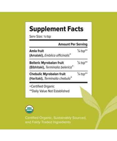 Banyan Botanicals Triphala Powder 1lb - Organic Amla, Haritaki & Bibhitaki Formula for Daily Detox & Rejuvenation - Non-GMO, Sustainably Sourced - 1 Pound - Buy Online on GoSupps.com