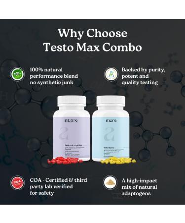 MarsbyGHC Testo Max Combo | Mars Beetroot Nitric Oxide Booster & Mars Turkesterone Capsules 120 Capsules | - Buy Online on GoSupps.com