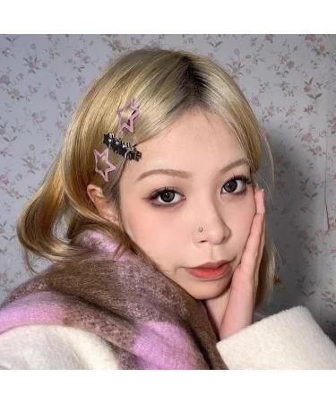 xbiez Small Hair Clip Cute Sweet Snap Hair Clip Star Metal Hairpins Decorative Headwear Y2K Hair Pins Clip Barrettes - Buy Online on GoSupps.com