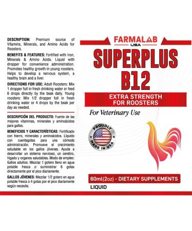 Interfarma Veterinary Supertron B-12 Extra Strength for Roosters - Ultimate Rooster Health Supplement - Buy Online on GoSupps.com