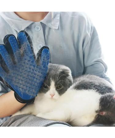 Cat Brush Glove 1 Pack Right Hand Grooming Glove Pet Hair Remover Mitt Pet Brush Glove Cat Grooming Glove Dog Grooming Glove Efficient Massage Glove for Cats & Dogs with Long & Short Fur Blue - Buy Online on GoSupps.com