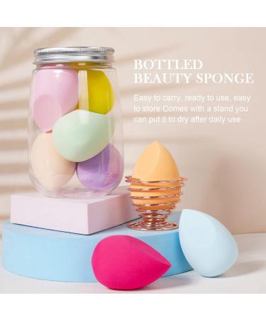 AUAUY 8 Pcs Makeup Sponge Blender Set Beauty Sponge Makeup Sponges for Foundation Multi-color Makeup Sponge Set With 1 holder 1 Storage Tank for Liquid Cream and Powder (Drop Cut Style) 8pcs Drop Cut Style - Buy Online on GoSupps.com