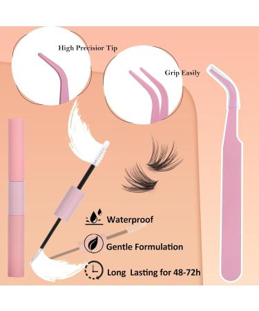 Self Adhesive DIY Lash Extension Kit | 40D Curl Waterproof Fluffy Lashes | 10-16mm Individual Lashes with Bond Seal & Tweezers - Perfect for Home Use - Buy Online on GoSupps.com