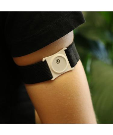 Diasticker Freestyle Libre 3 Fixation Strap | Flexible Waterproof Strong Hold | Sensor Protection & Holder in Black & White (Small: 18-25 cm) - Buy Online on GoSupps.com