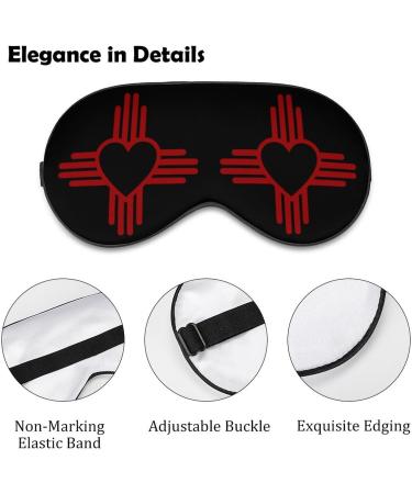 Zia with Heart Symbol - New Mexico State Flag Sleep Mask | Adjustable Eye Cover for Sleeping, Travel, and Nap | Blocks Light for Men and Women - Buy Online on GoSupps.com