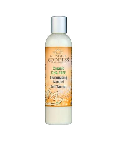 Glimmer Goddess Organic DHA-Free Natural Self Tanner Gradual Development Streak-Free Sun-Kissed Glow Sensitive Skin Friendly Cruelty-Free Non-Toxic No Orange Tint - Unscented 8 oz.