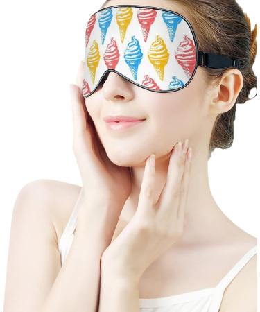 Summer Ice Cream Sleeping Blindfold Mask Cute Eye Shade Cover with Adjustable Strap for Women Men Night - Buy Online on GoSupps.com