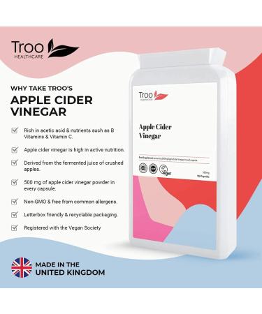 Apple Cider Vinegar Supplement 500mg - 120 Capsules | UK Manufactured to GMP Standards - Buy Online on GoSupps.com