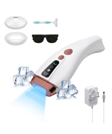Mcbazel IPL Hair Removal Device 6 Energy Levels & Ice Cooling System Painless Laser Hair Removal Unlimited Flashes Long Lasting for Women/Men Armpits Legs Face Whole Body Use