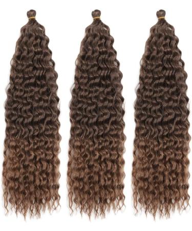 Deep Twist Crochet Hair | Ombre Kinky Curl Braided Extensions | 26 Inch Water Shaft Twist Hair Bundles - 3 Packs T4/10# - Buy Online on GoSupps.com