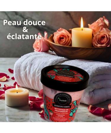  MARBELLY NATUREL Strawberry Exfoliating Body Scrub - Natural Body Care - Moisturizing & Softening - Gentle on All Skin Types - Pleasant Scent - Body & Face - Scrub - Cleanses & Exfoliates - 220ml - Buy Online on GoSupps.com