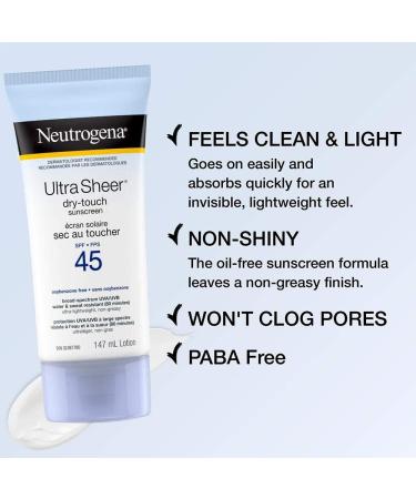 Neutrogena Sunscreen Lightweight dry-touch Non-Comedogenic Water & Sweat Resistant SPF 45 88mL Lotion 88 ml (Pack of 1) SPF 45 - Buy Online on GoSupps.com