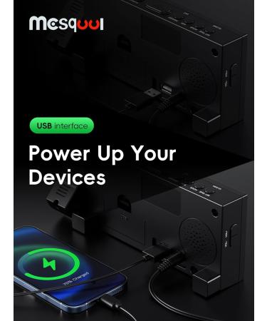 Mesqool Digital Projection Alarm Clocks for Bedrooms Large LED Display 180° Rotatable Projector 5 Level Dimmer USB - Blue Digits & Blue Projection - Buy Online on GoSupps.com