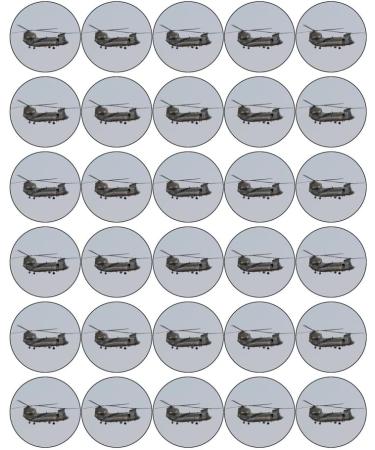 30 x CHINOOK MILITARY ARMY RAF HELICOPTER EDIBLE 4CM FAIRY CUP CAKE TOPPERS D1 - Buy Online on GoSupps.com
