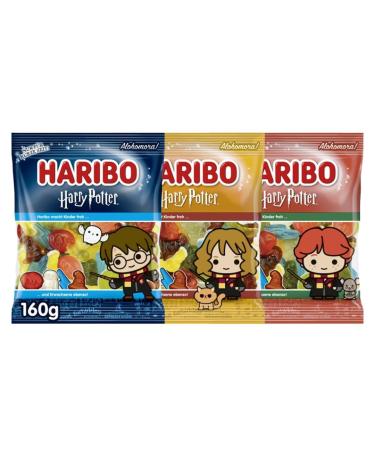 HARIBO Haribo Harry Potter Hermione & Ron Special Edition 160g - Fruit Gum Mix with Golden Shot Sorting Hat Hedwig Owl and More - Limited Edition
