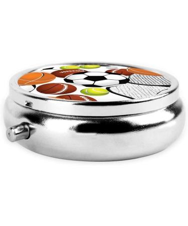 Round Pill Box - 3 Compartment Mini Decorative Travel Organizer for Vitamins & Medicine | Portable Purse Size - Buy Online on GoSupps.com