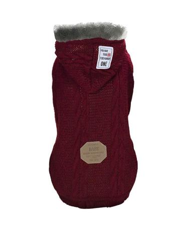 Dog hooded sweater RDC pet clothing dog wool sweaters with cap winter warm turtleneck sweater fleece coat for small dogs and medium-sized dogs and cats (S red) S red