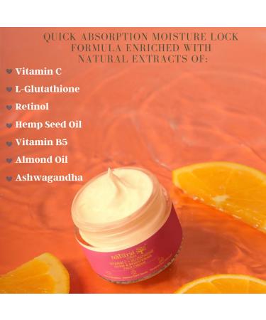 Natural Vibes Vitamin C + Glutathione Face Cream for Radiant Skin | Day & Night Use | 50g | All Skin Types - Buy Online on GoSupps.com