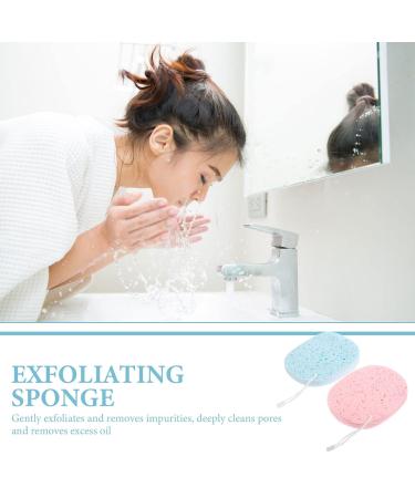 SHERCHPRY 4pcs Face Wash Sponges with Lanyard | Compact Exfoliating Bath & Cosmetic Facial Scrubber for Shower & Baby Supplies - International Shipping Available - Buy Online on GoSupps.com