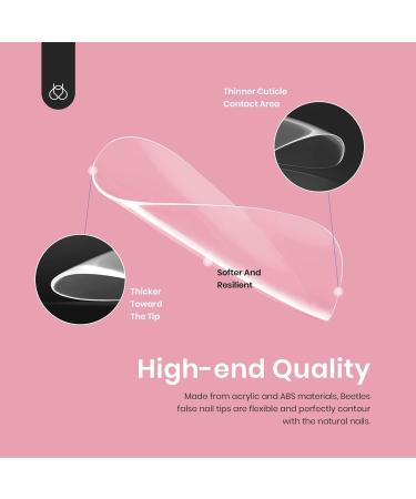 Beetles Gel Nail Tips - 500 Pcs Clear Short Oval False Nails for Easy DIY Extensions & Gel Polish - Buy Online on GoSupps.com
