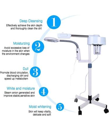 Lampadaire loupe vapeur faciale 2 en 1 rotation 360 pour salon de beaut  - Buy Online on GoSupps.com
