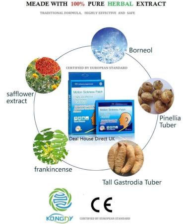 KONGDY Motion Sickness Patches - Anti Nausea Relief for Travel, Car, Sea, Air - CE FDA Certified (10) - Buy Online on GoSupps.com