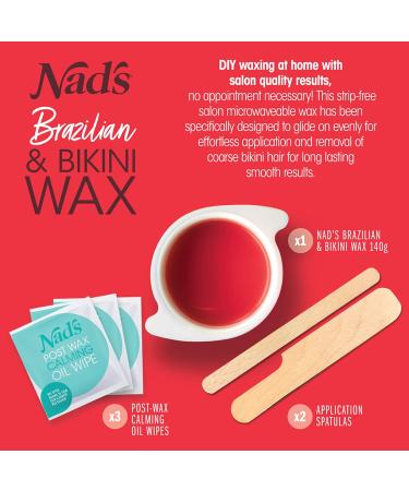 Nad's Brazilian & Bikini Wax Kit for Women - Coarse Hair Removal - At-Home Body Waxing with Hard Wax, Oil Wipes, and Spatula - Buy Online on GoSupps.com