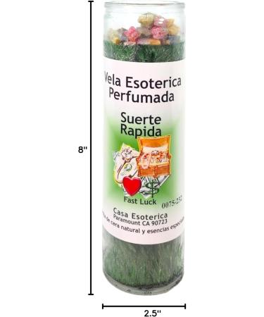 Fast Luck Green Palm Wax Candle - Spiritual Intention Spell for Quick Luck | Vela Casa Esoterica Perfumed (Suerte Rapida - Buy Online on GoSupps.com