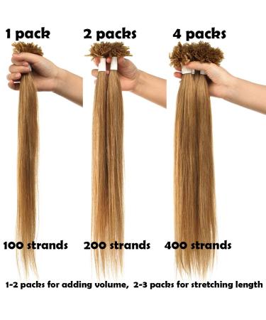 SEGO SONNGING Extensions | 100g Remy Human Hair U-Tip Extensions - Light Blond #613 (20/50cm) - Premium Quality Keratin Hair Extensions - Buy Online on GoSupps.com